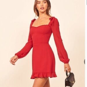 Reformation Red Mini Dress